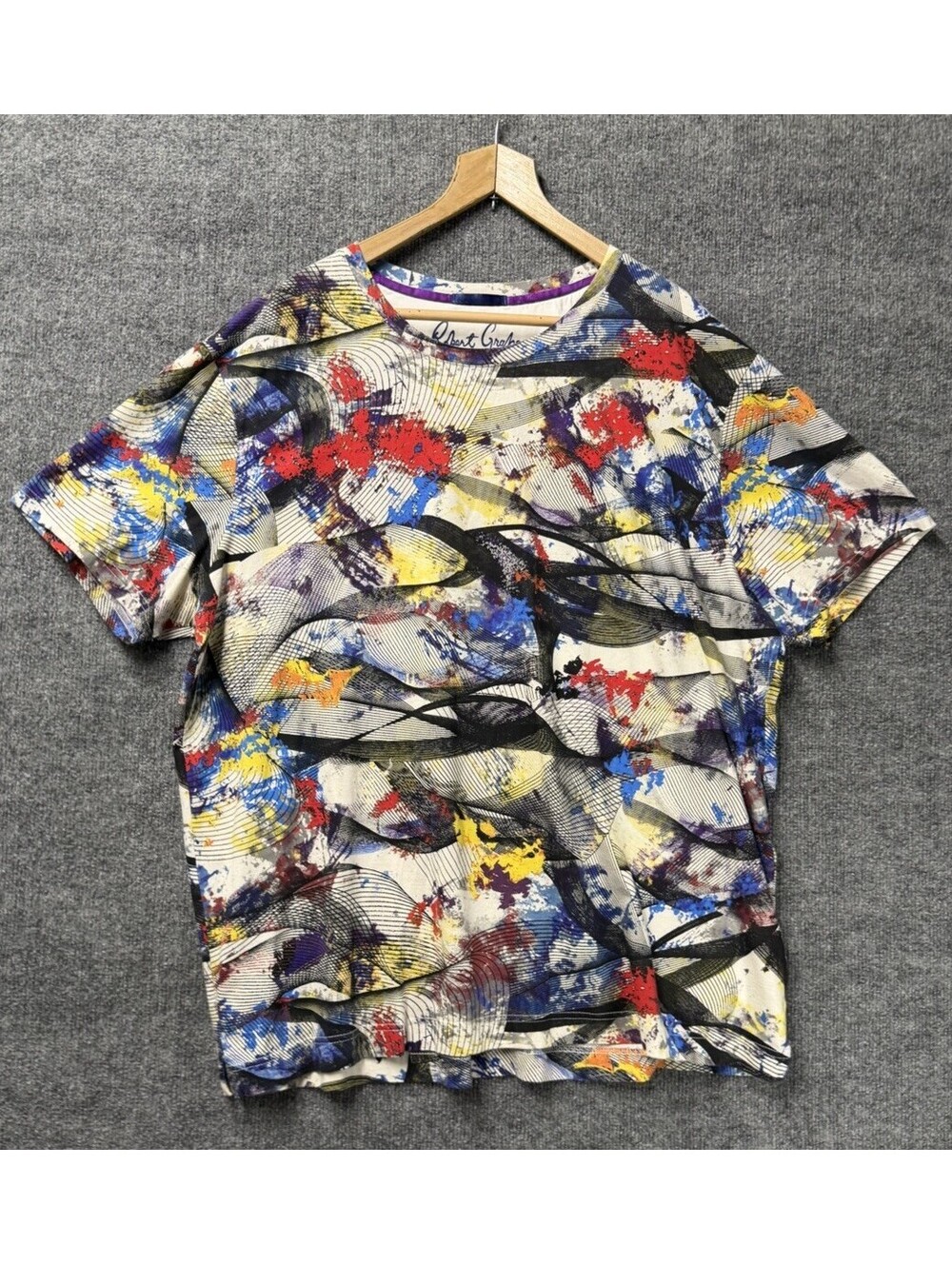 Robert Graham 3XL Abstract Art Print Cotton Graphic Tee Made in India 🇮🇳